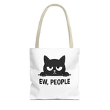 Black Cat Tote Bag - "Ew, People"