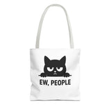 Black Cat Tote Bag - "Ew, People"