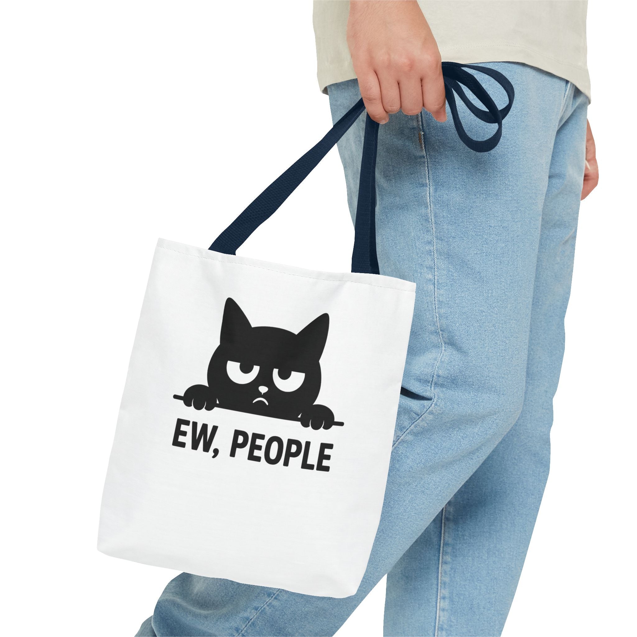 Black Cat Tote Bag - "Ew, People"