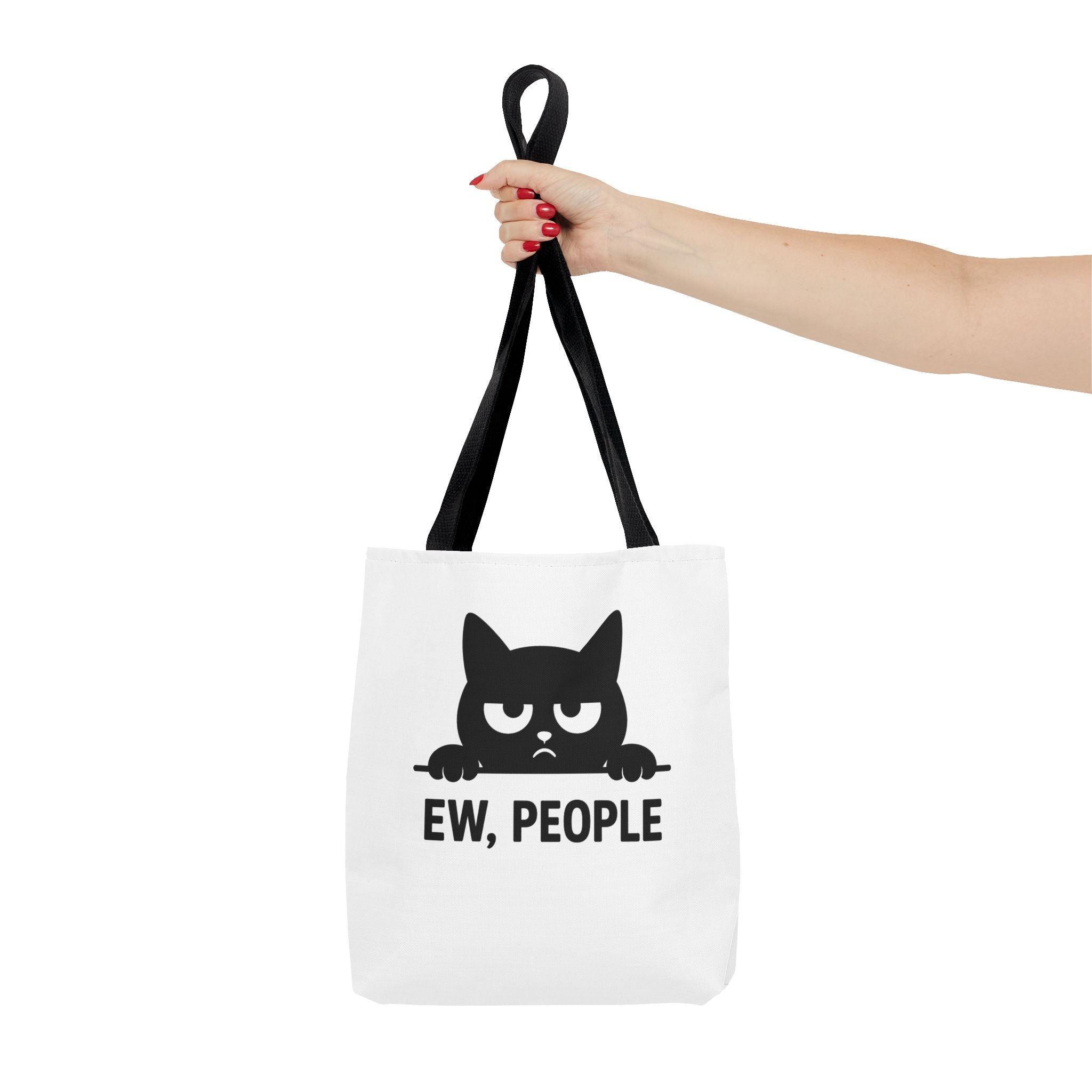 Black Cat Tote Bag - "Ew, People"