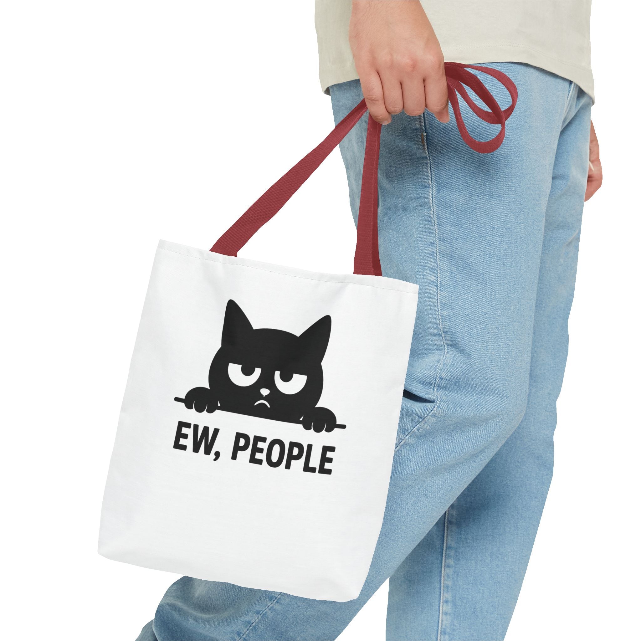 Black Cat Tote Bag - "Ew, People"