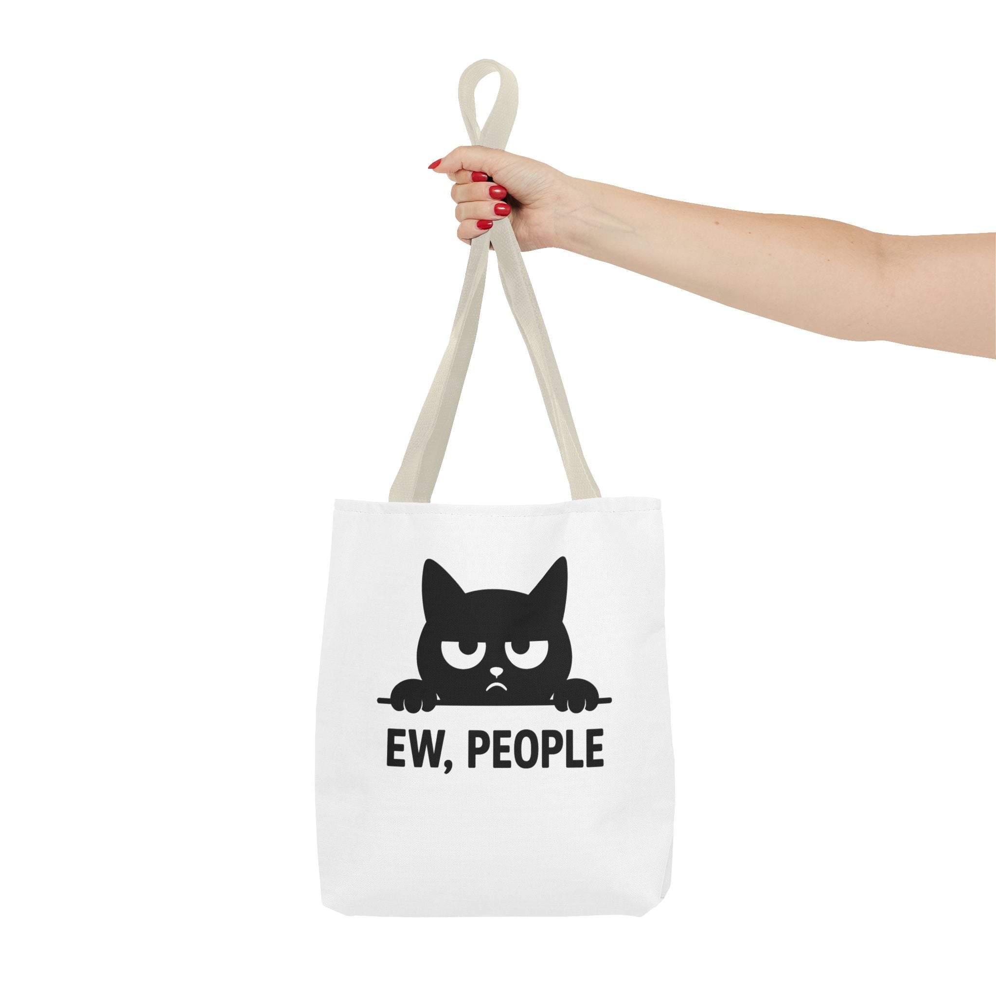 Black Cat Tote Bag - "Ew, People"