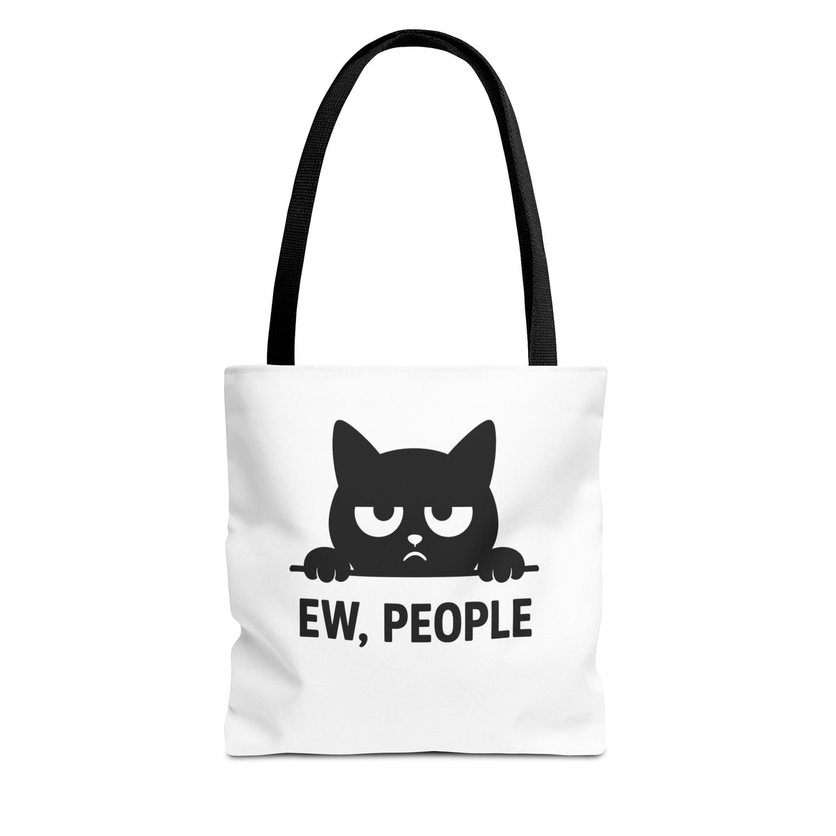 Black Cat Tote Bag - "Ew, People"