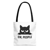 Black Cat Tote Bag - "Ew, People"