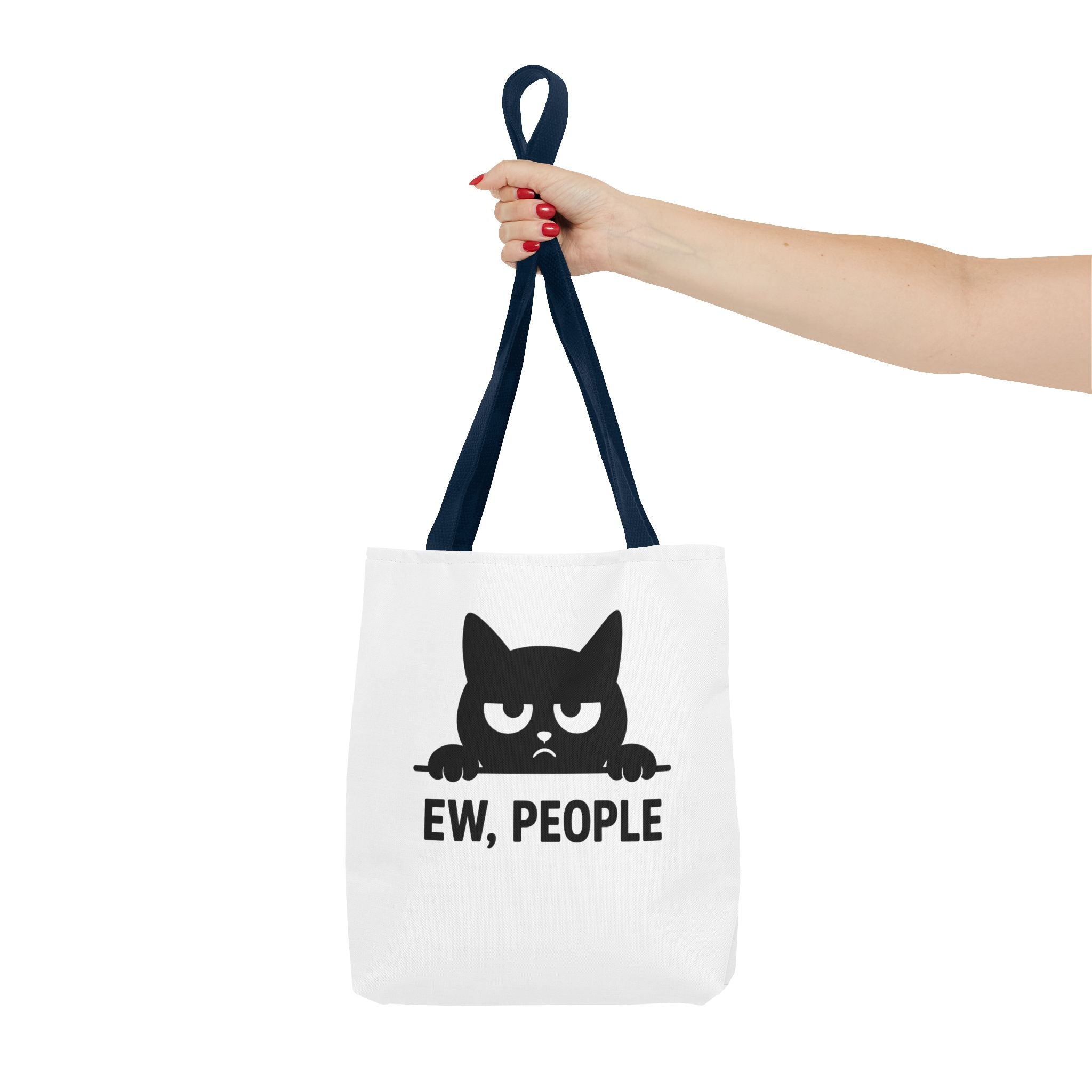 Black Cat Tote Bag - "Ew, People"
